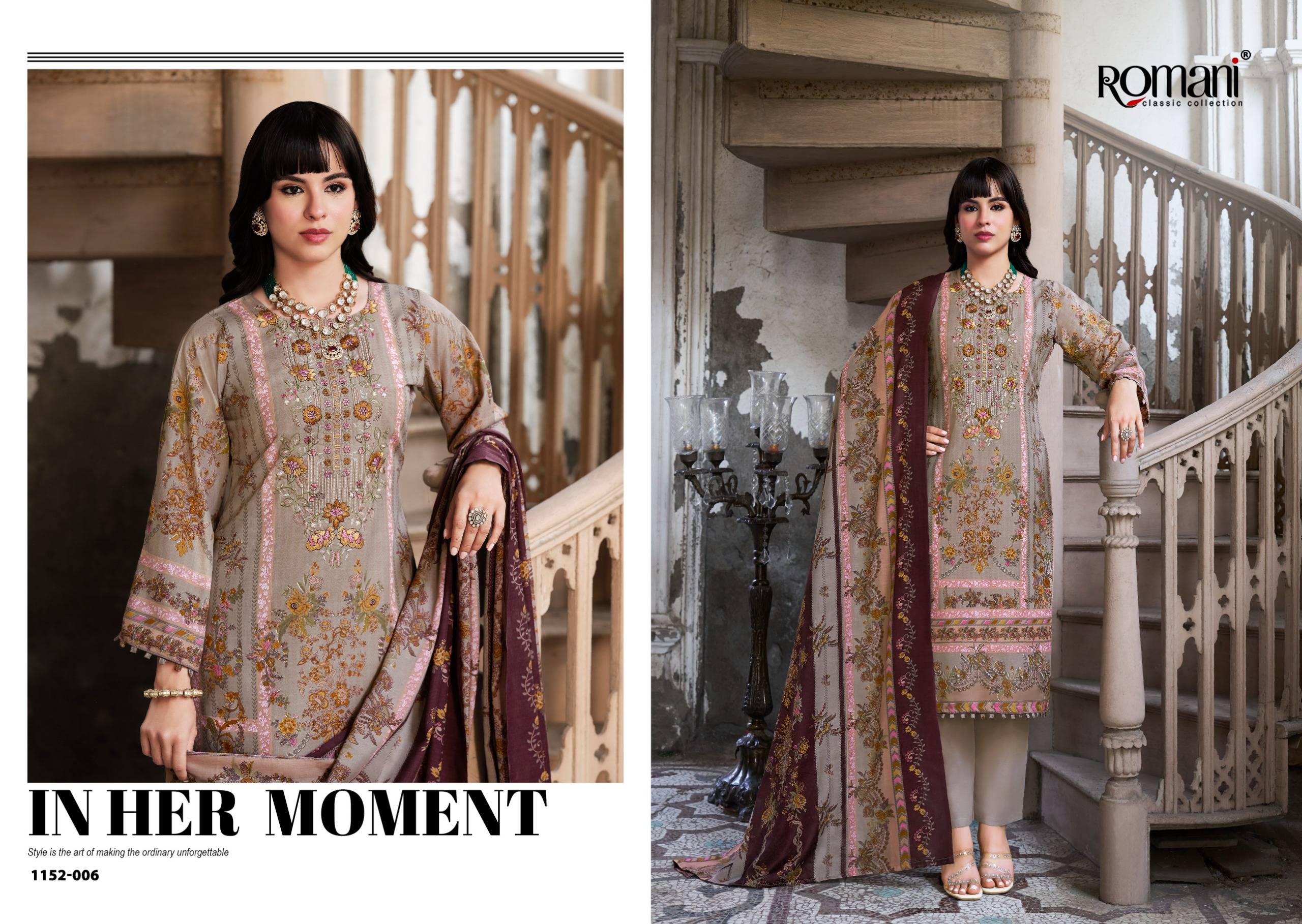 AARZU VOL-33 by ROMANI 1152-001 TO 1152-008 SERIES Pakistani Stylish Embroidered Soft Cotton COLLECTION At Wholesale Price